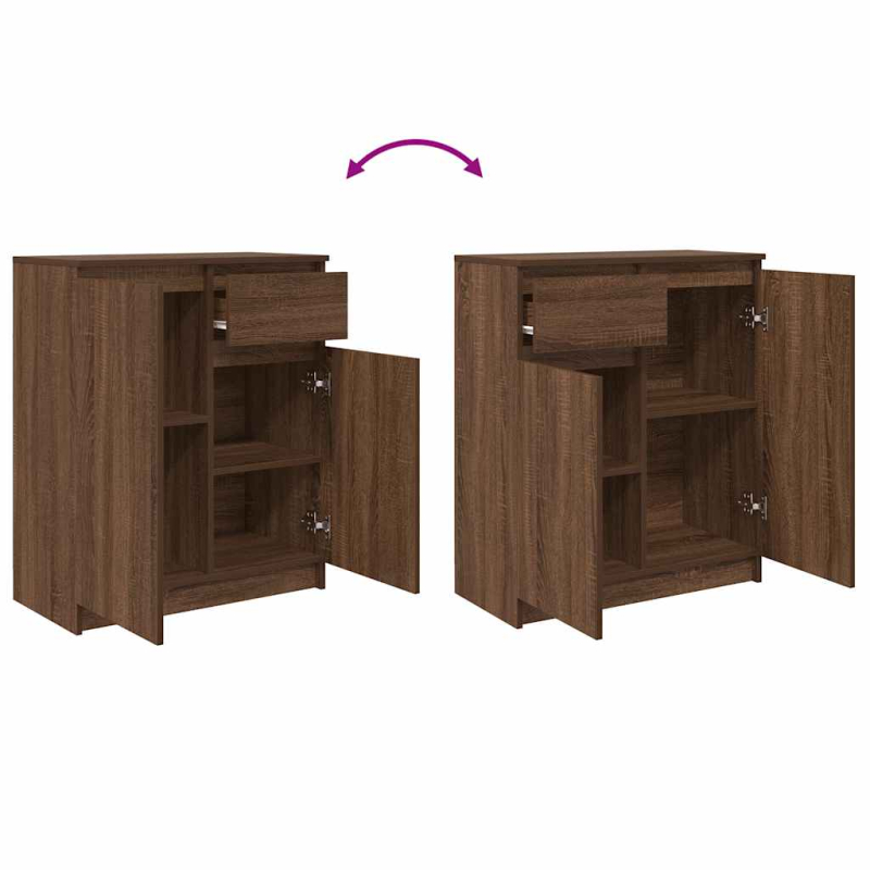 Sideboard mit Schublade Braun Eichen-Optik 71x35x84 cm