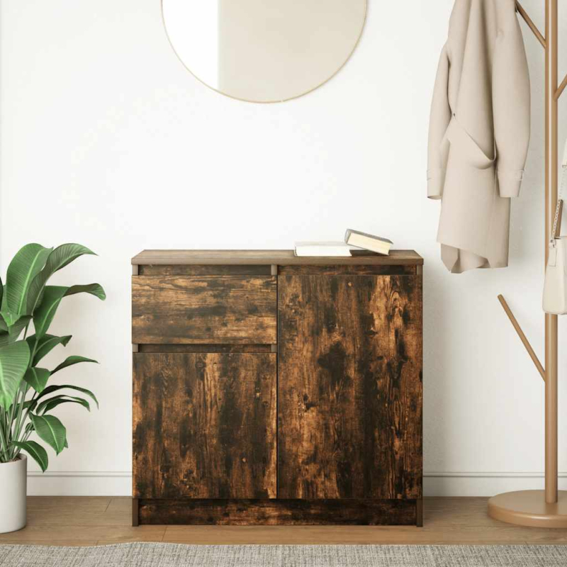 Sideboard mit Schublade Räuchereiche 71x35x65 cm Holzwerkstoff