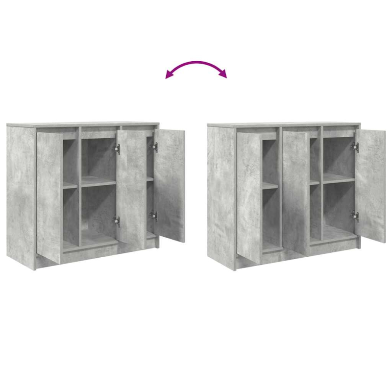Sideboard Betongrau 85x34x76 cm Holzwerkstoff