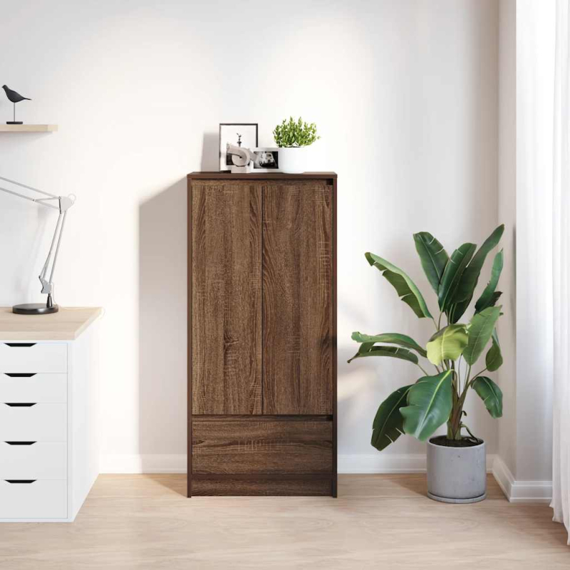 Schrank mit Schublade Braun Eichen-Optik 55,5x34x119,5 cm