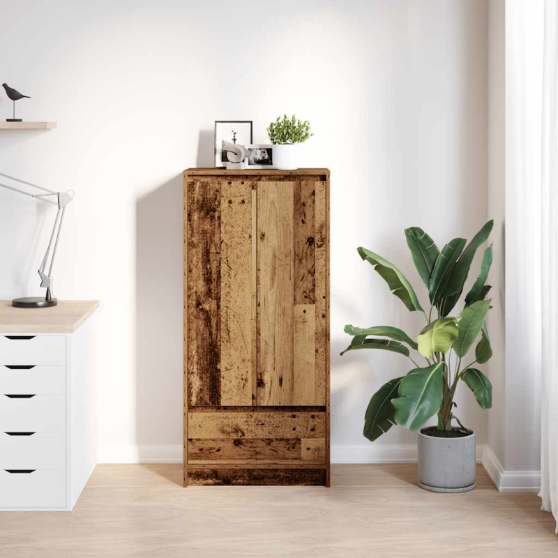 Schrank mit Schublade Altholz-Optik 55,5x34x119,5 cm