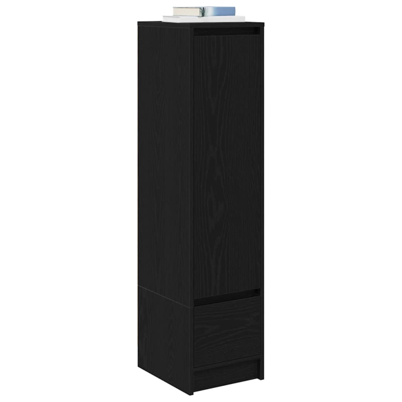 Highboard Schwarz Eichen-Optik 29,5x34x119,5 cm Holzwerkstoff