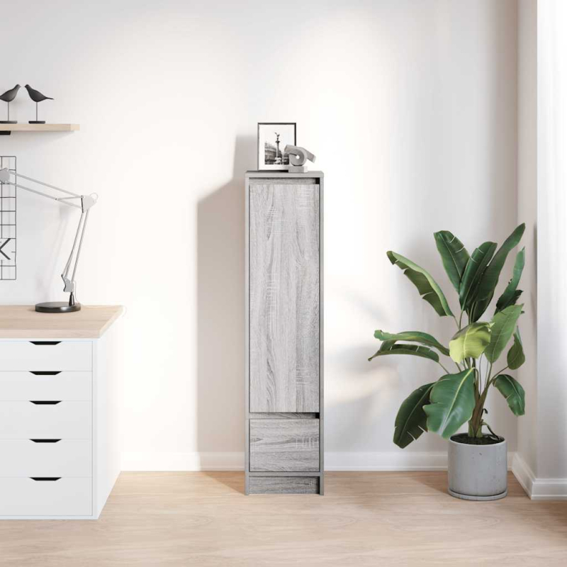 Highboard Grau Sonoma 29,5x34x119,5 cm Holzwerkstoff