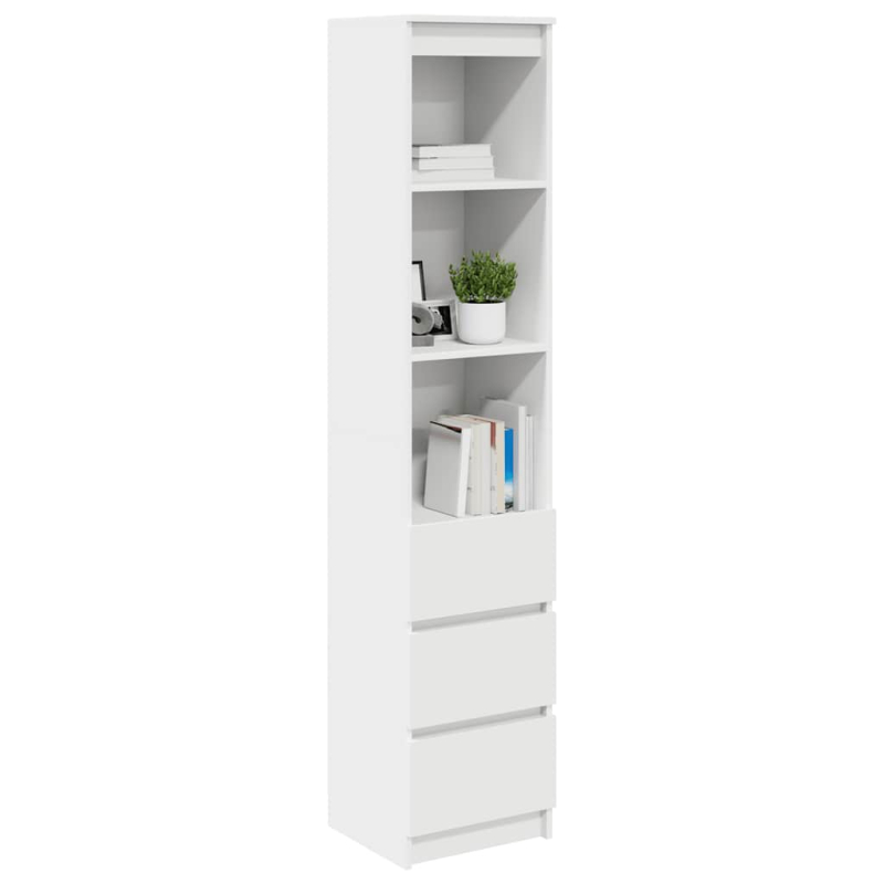 Highboard Weiß 37,5x35x180 cm Holzwerkstoff