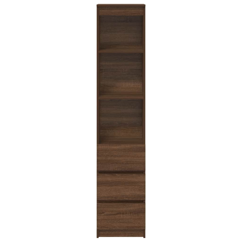 Highboard Braun Eichen-Optik 37,5x35x180 cm Holzwerkstoff