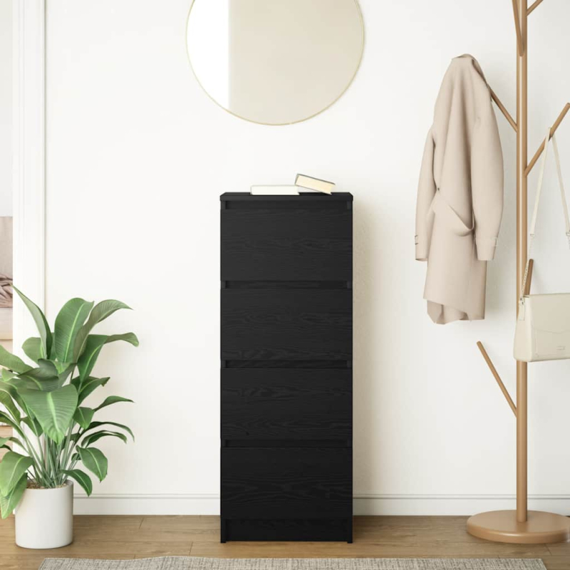 Sideboard Schwarz Eichen-Optik 37,5x35x99 cm Holzwerkstoff