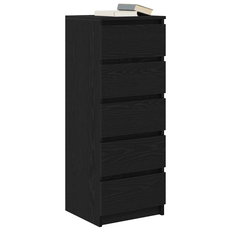 Sideboard mit Schubladen Schwarz Eichen-Optik 37,5x35x99 cm