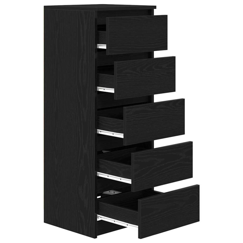 Sideboard mit Schubladen Schwarz Eichen-Optik 37,5x35x99 cm