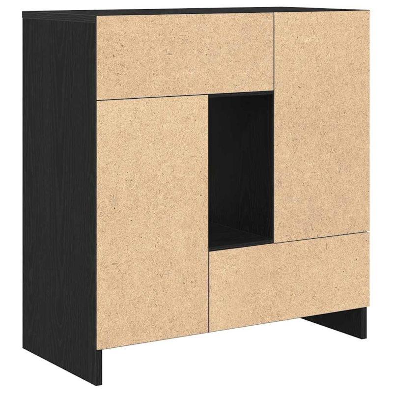 Sideboard mit Schubladen und Türen Schwarz Eichen-Optik