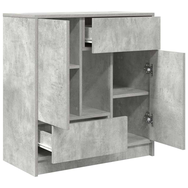Sideboard mit Schubladen und Türen Betongrau 70,5x34x74,5 cm
