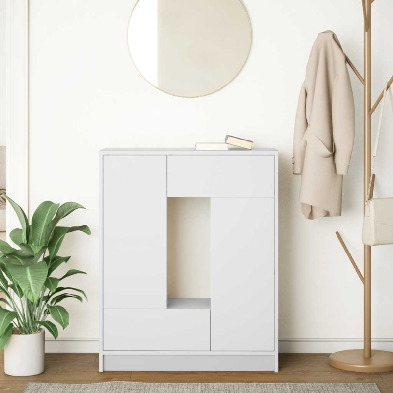 Sideboard mit Schubladen und Türen Weiß 73x31x90 cm