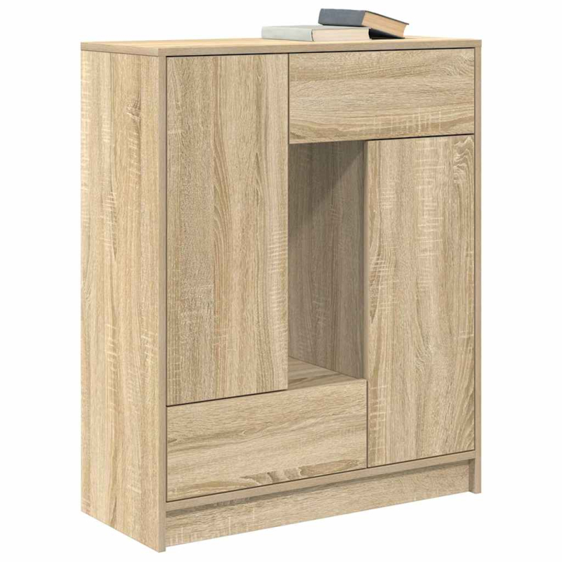 Sideboard mit Schubladen und Türen Sonoma-Eiche 73x31x90 cm