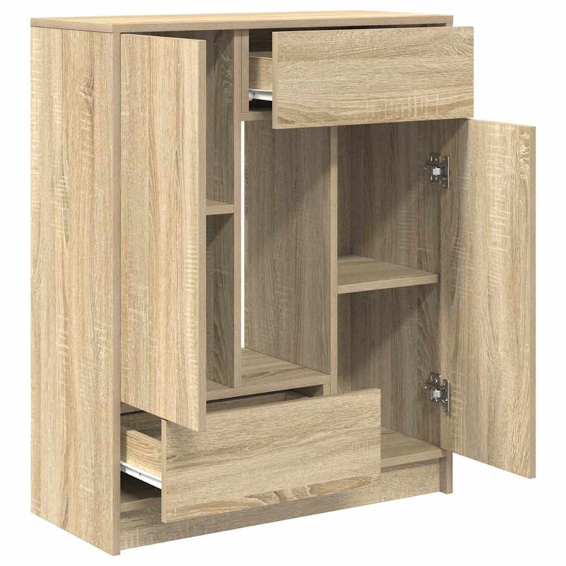 Sideboard mit Schubladen und Türen Sonoma-Eiche 73x31x90 cm