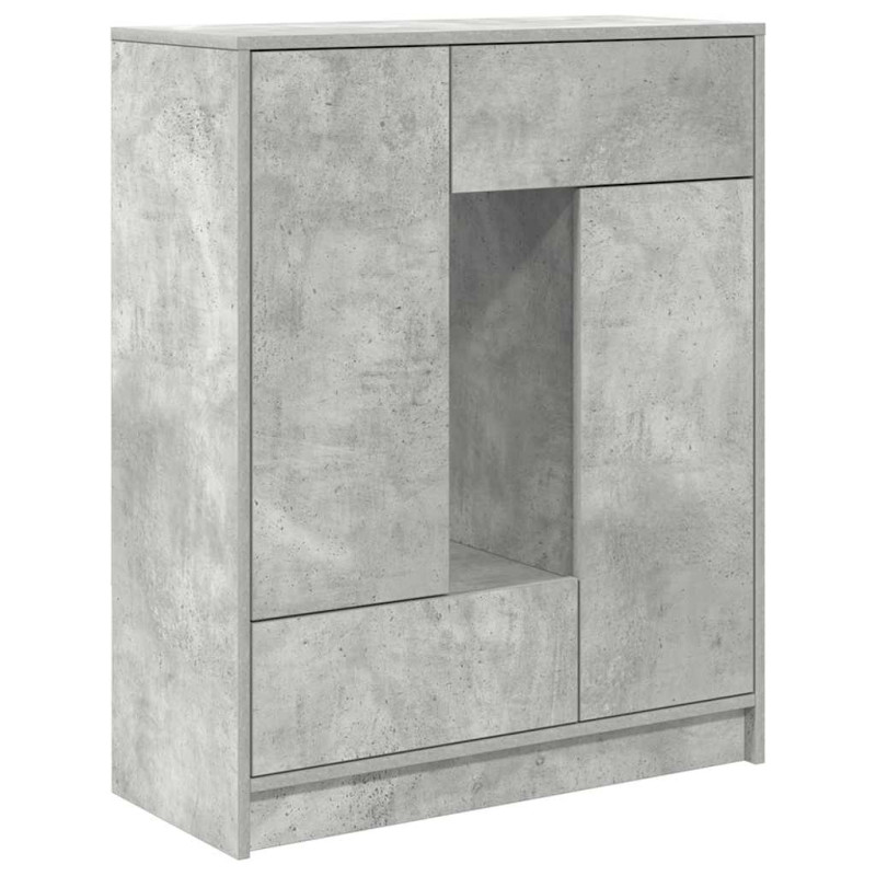 Sideboard mit Schubladen und Türen Betongrau 73x31x90 cm