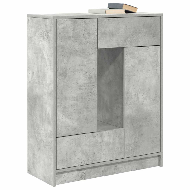 Sideboard mit Schubladen und Türen Betongrau 73x31x90 cm