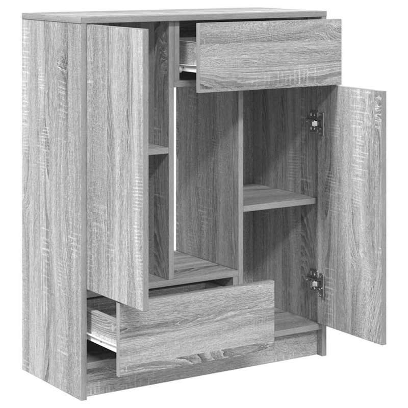 Sideboard mit Schubladen und Türen Grau Sonoma 73x31x90 cm