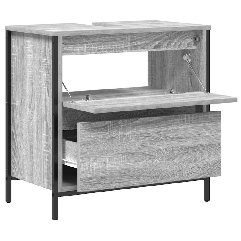Waschbeckenunterschrank mit Schubladen Grau Sonoma 60x34,5x60cm