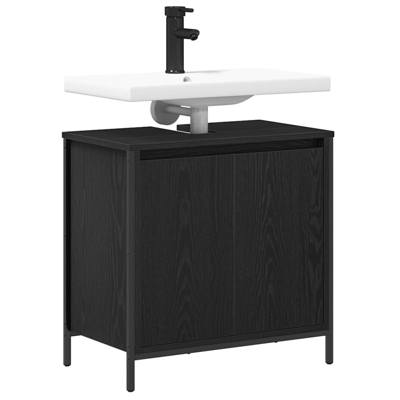 Waschbeckenunterschrank Schwarz 60x34,5x60 cm