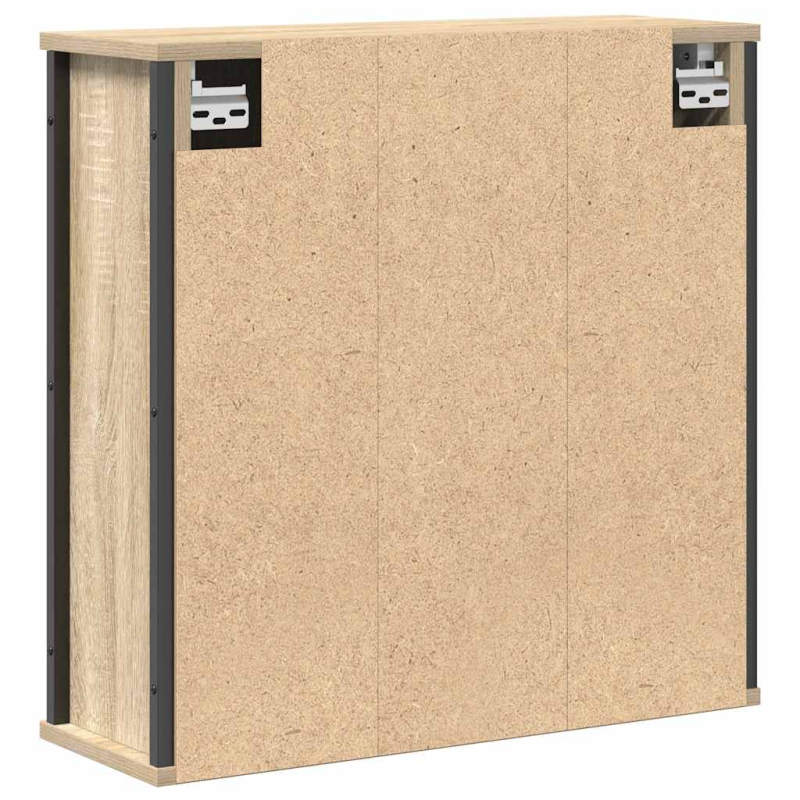 Bad-Wandschrank mit Spiegel Sonoma-Eiche 60x21x60 cm