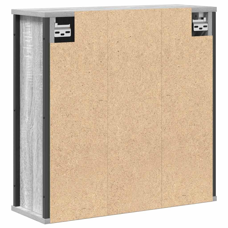 Bad-Wandschrank mit Spiegel Grau Sonoma 60x21x60 cm