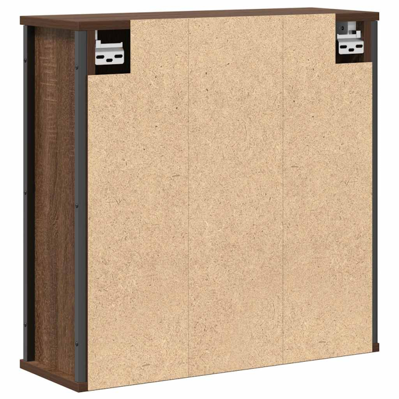 Bad-Wandschrank mit Spiegel Braun Eichen-Optik 60x21x60 cm