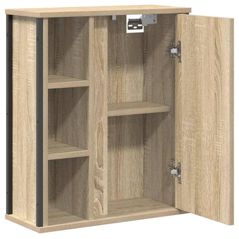 Bad-Wandschrank mit Spiegel Sonoma-Eiche 50x21x60 cm