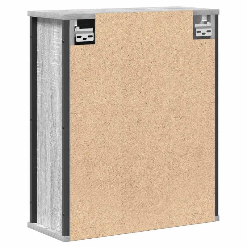 Bad-Wandschrank mit Spiegel Grau Sonoma 50x21x60 cm