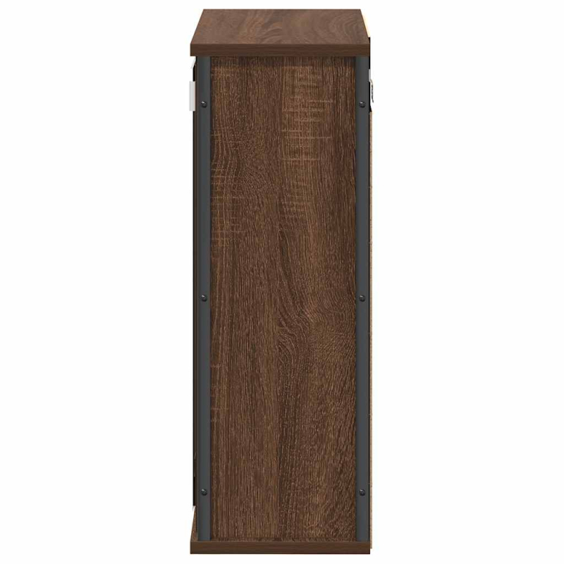 Bad-Wandschrank mit Spiegel Braun Eichen-Optik 50x21x60 cm