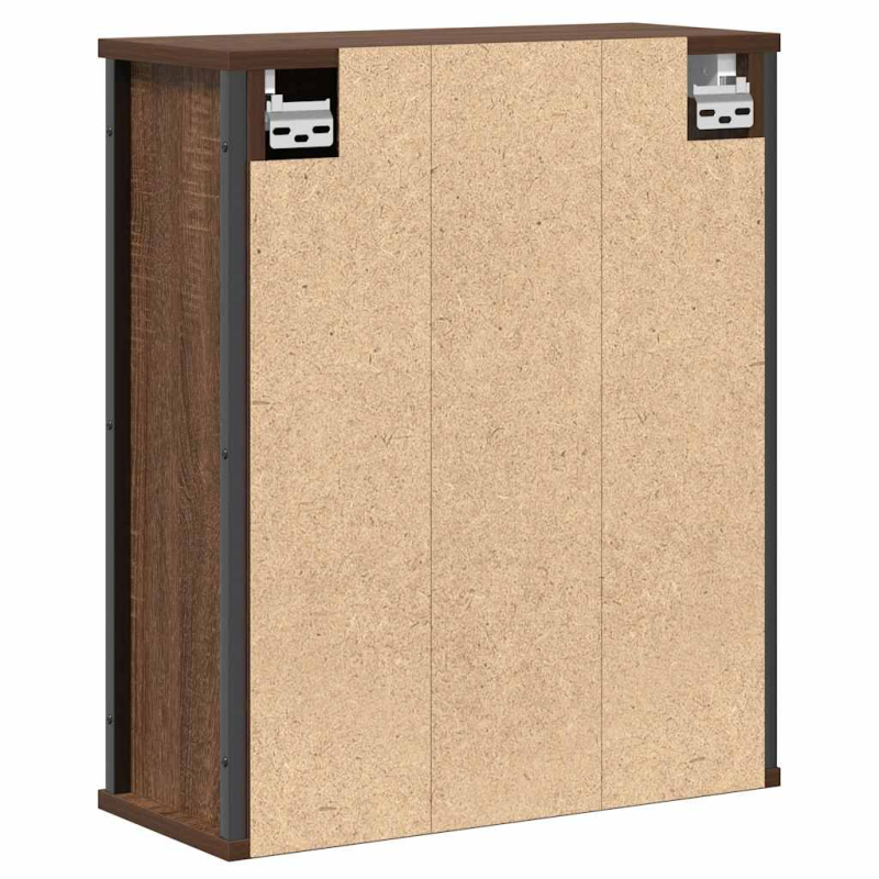 Bad-Wandschrank mit Spiegel Braun Eichen-Optik 50x21x60 cm