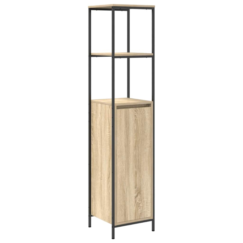 Badschrank mit Regalen Sonoma-Eiche 36x35x165 cm