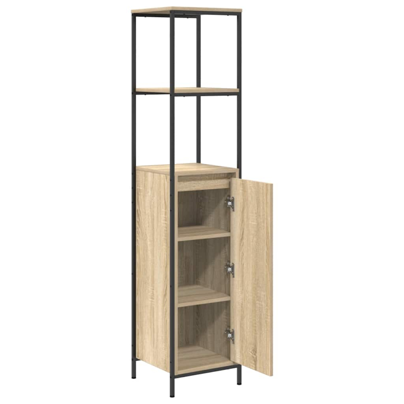 Badschrank mit Regalen Sonoma-Eiche 36x35x165 cm