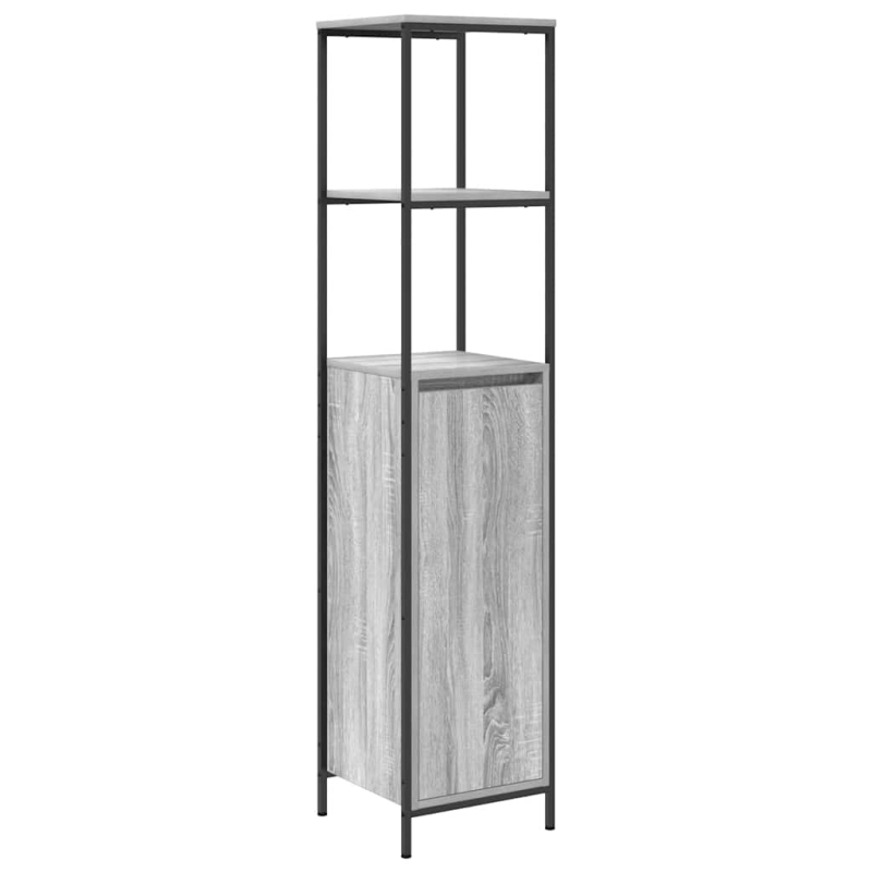 Badschrank mit Regalen Grau Sonoma 36x35x165 cm