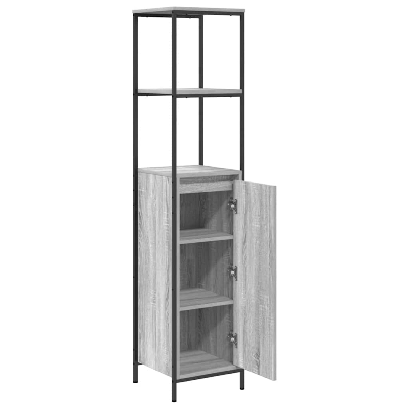 Badschrank mit Regalen Grau Sonoma 36x35x165 cm