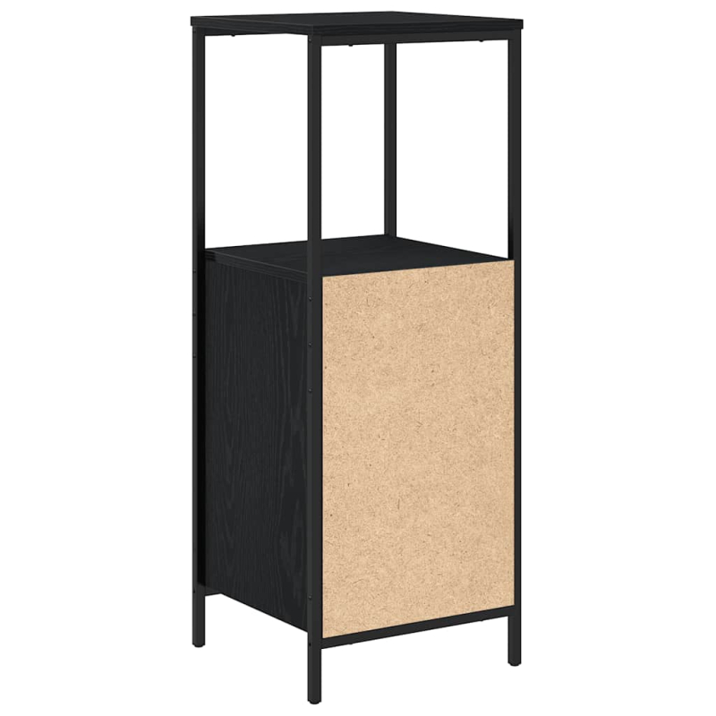 Badschrank mit Regalen Schwarz Eichen-Optik 36x35x95 cm