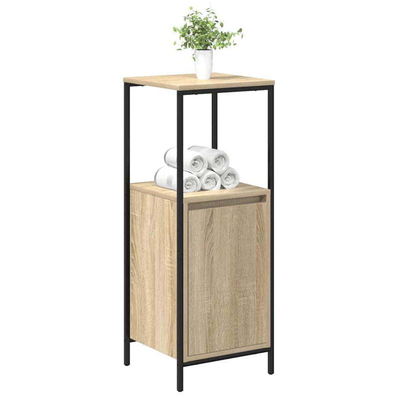 Badschrank mit Regalen Sonoma-Eiche 36x35x95 cm