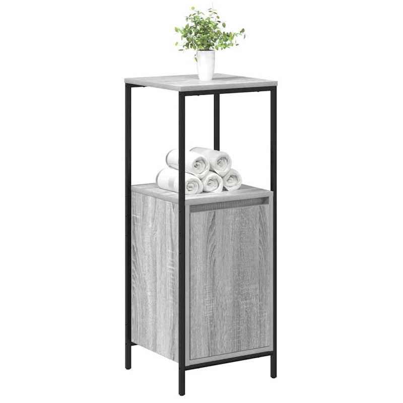 Badschrank mit Regalen Grau Sonoma 36x35x95 cm