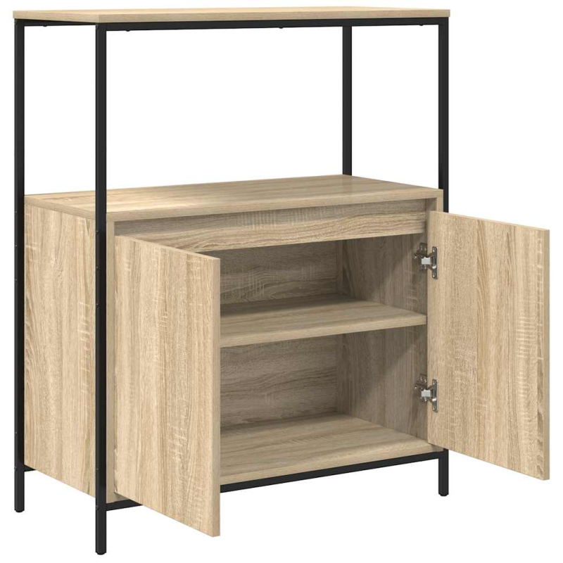 Badschrank mit Regalen Sonoma-Eiche 76,5x35x95 cm