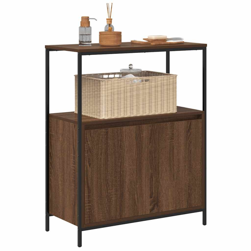 Badschrank mit Regalen Braun Eichen-Optik 76,5x35x95 cm