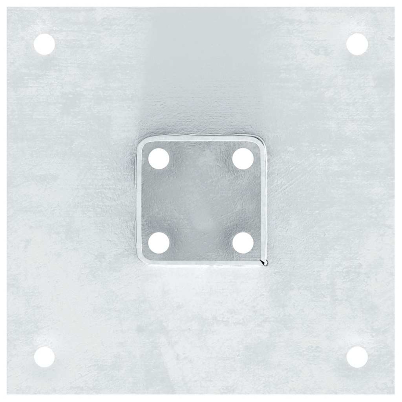 Pfostenträger Quadratisch 4Stk. Silber 46x46mm Verzinkter Stahl