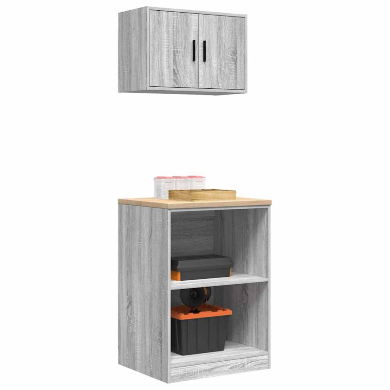Garagenschränke 2 Stk. Grau Sonoma Holzwerkstoff
