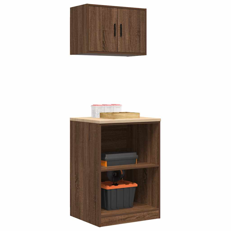 Garagenschränke 2 Stk. Braun Eichen-Optik Holzwerkstoff