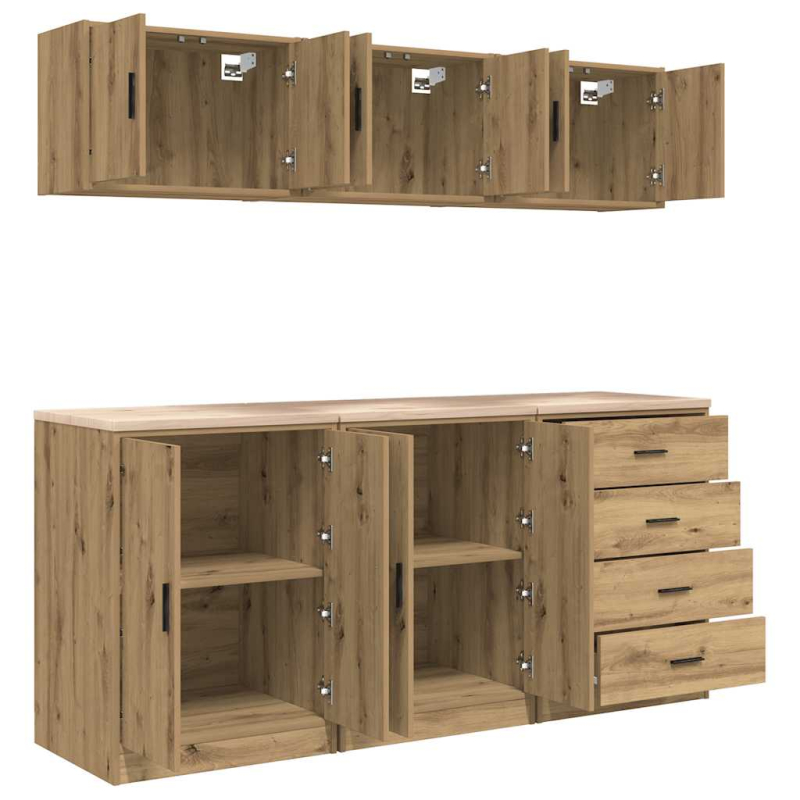 Garagenschränke 6 Stk. Artisan-Eiche Holzwerkstoff