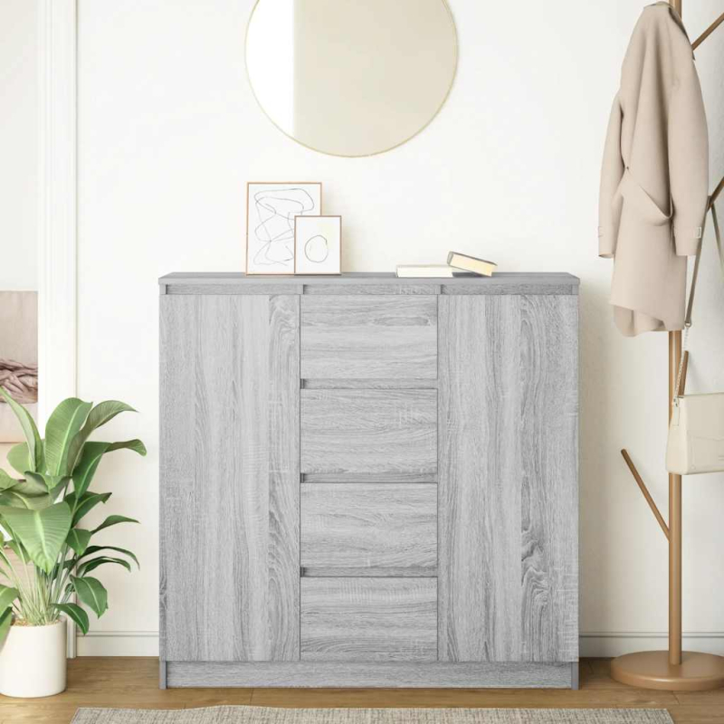 Sideboard mit Schubladen Grau Sonoma 100,5x35x98,5 cm