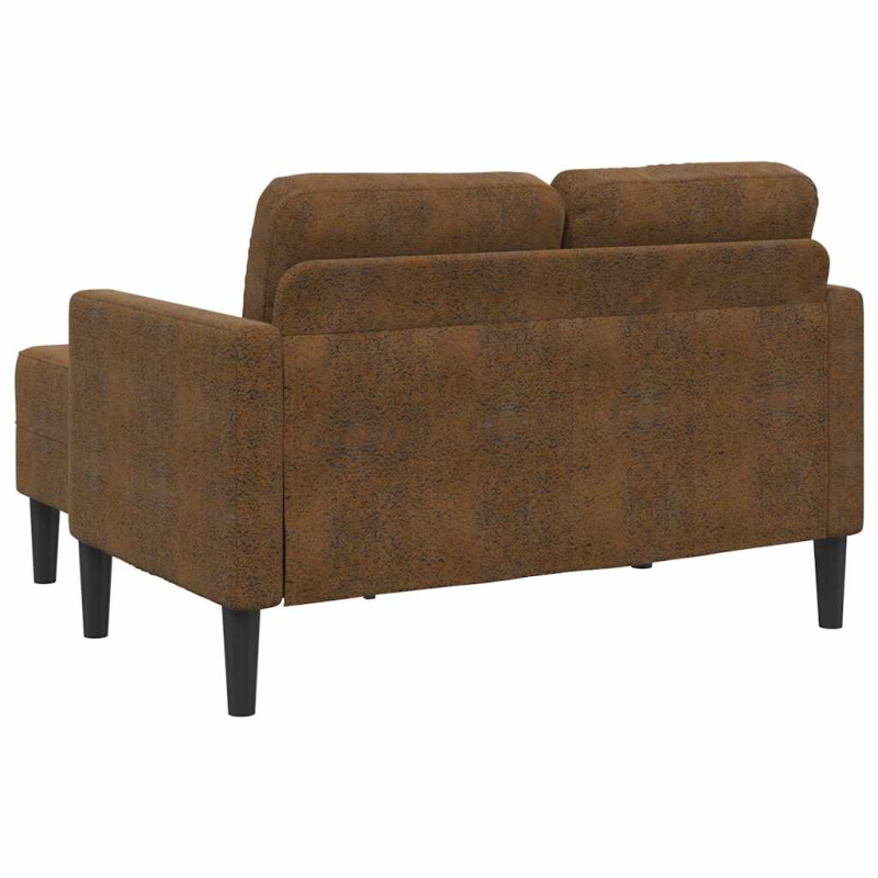 2-Sitzer-Sofa mit Chaiselongue L-Form Braun 125 cm Kunstleder