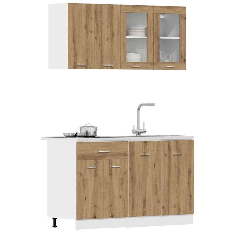 4-tlg. Küchenschrank-Set Lyon Artisan-Eiche Holzwerkstoff