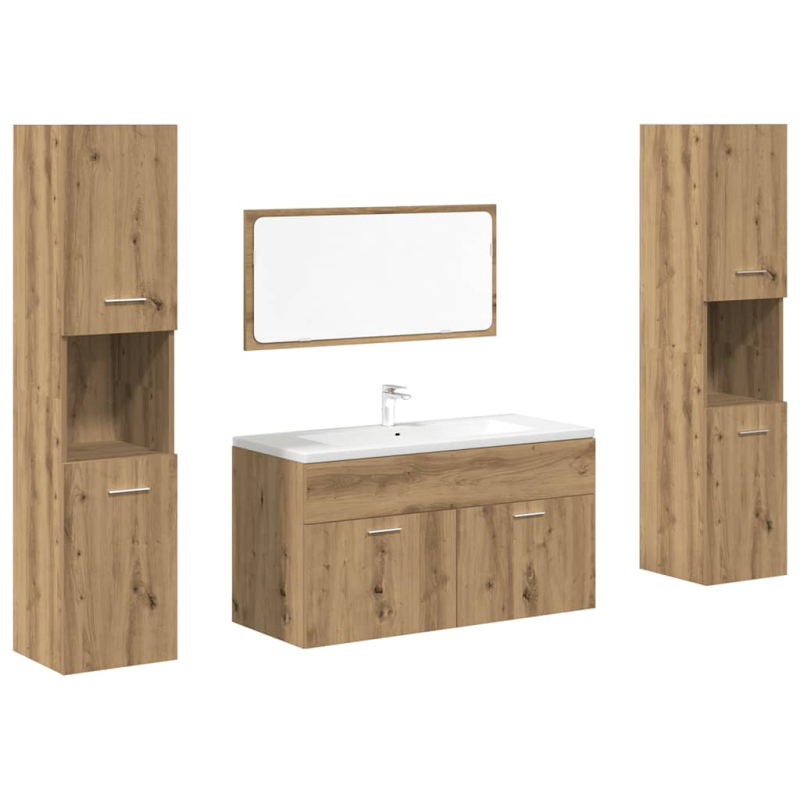 4-tlg. Badmöbel-Set Artisan-Eiche Holzwerkstoff