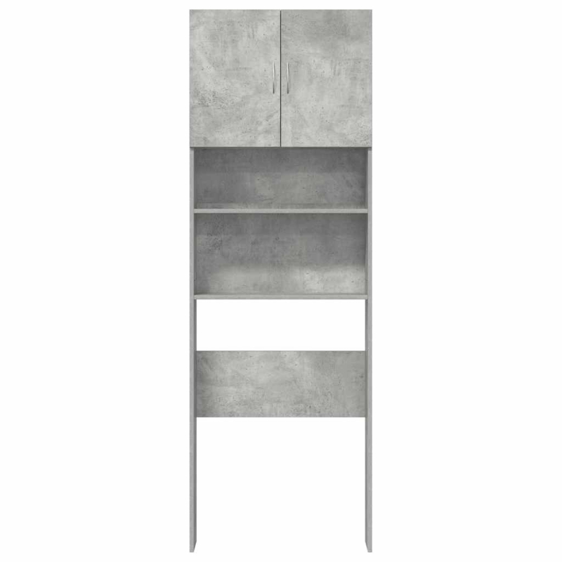 Waschmaschinenschrank Betongrau 64x24x190 cm Holzwerkstoff