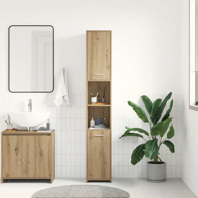 Badschrank Artisan-Eiche 30x30x183,5 cm Holzwerkstoff