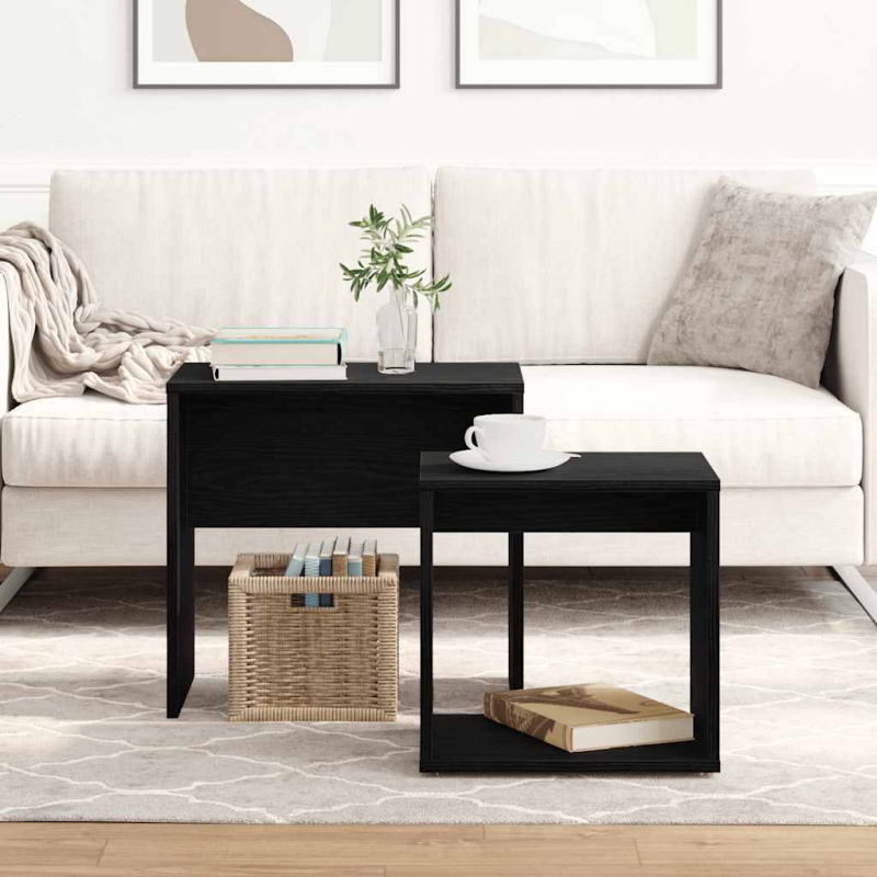 Couchtische 2 Stk. Schwarz Eichen-Optik Holzwerkstoff