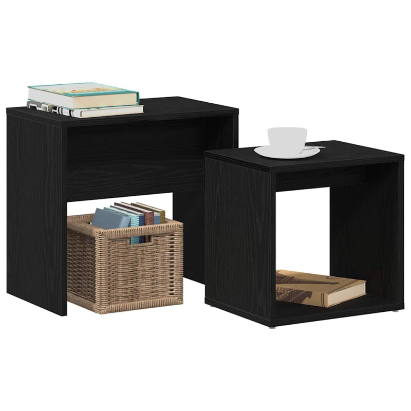 Couchtische 2 Stk. Schwarz Eichen-Optik Holzwerkstoff